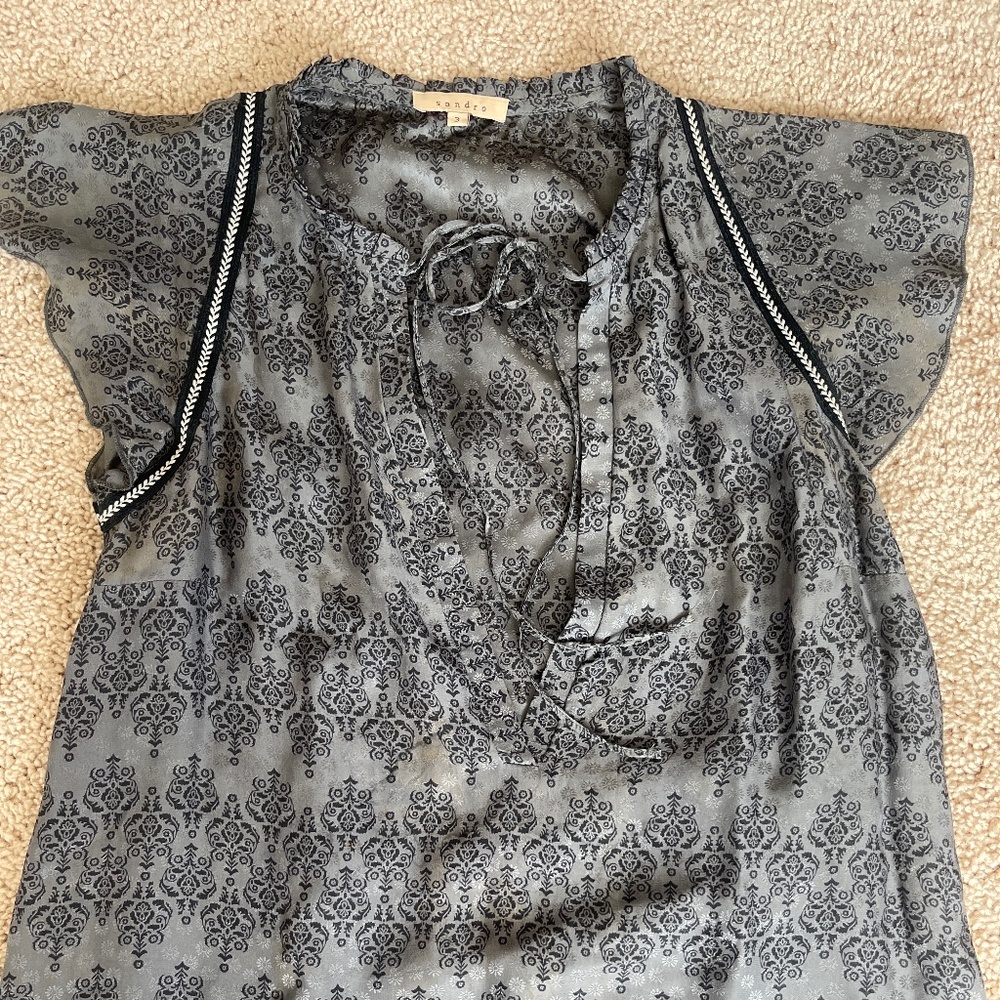 Sandro silk mini dress size 3